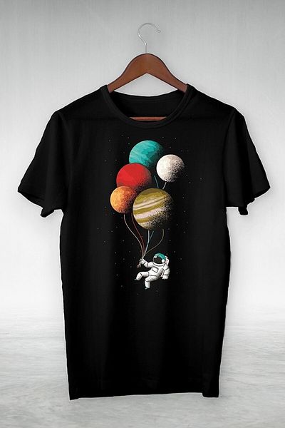 Machetta Unisex Space Balloon Printed Tshirt