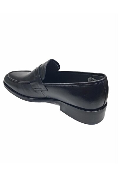 Fosco Men's Black Laceless Leather Casual Shoes 2005