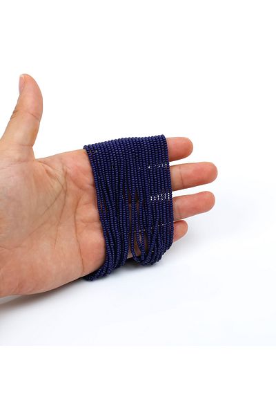 yfhobi 12 Strings - Czech Sand Beads, Jewelry Making Beads, Navy Blue Color