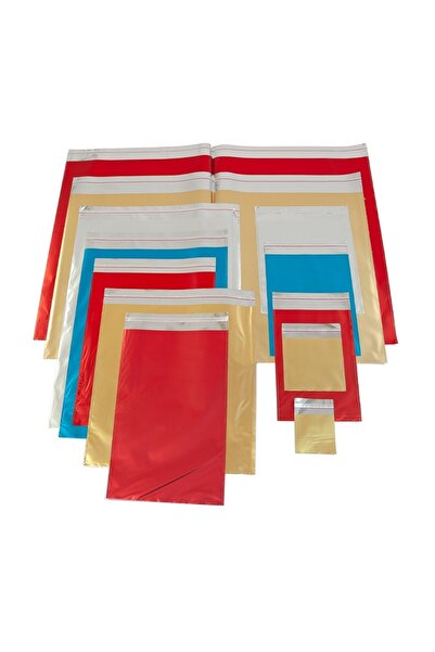 san Metalize Hediye Poşeti Bantlı Lüx Mat Kırmızı 40x60cm (50 Adet)