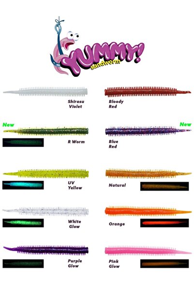 Fujin Yummy Sandworm 7 Cm Lrf Silikonu Uv Yellow