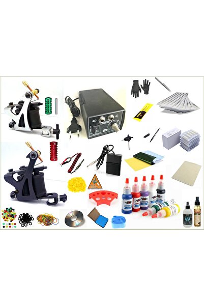 XLINETATTOO Xl-599 Xlıne Tattoo Çift Makinalı Dövme Makinası Seti Profesyonel...