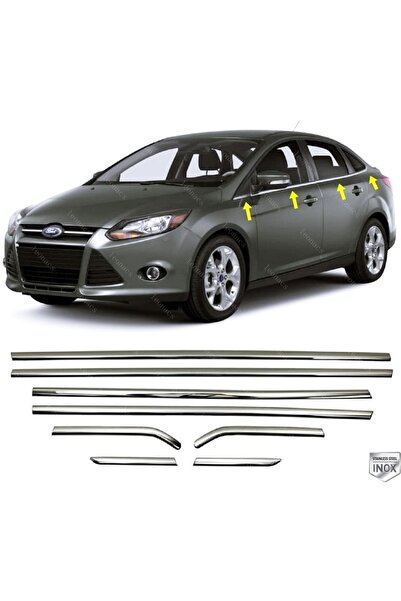 Leonacs Fams Otomotiv Focus 3 Sedan Krom Cam Çıtası 8 Parça 2010-2018 Uyumlu ...