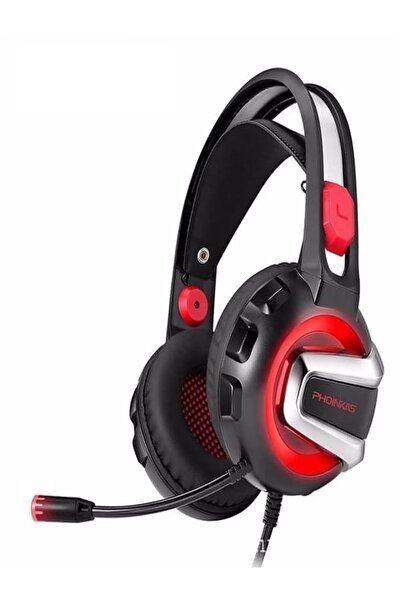 Onikuma K8 RGB Işık Mobil Oyunlar için Oyun Kulaklığı Siyah/Kırmızı