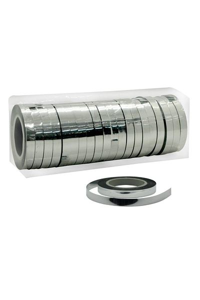 BEST PARTİ DOĞUM GÜNÜ PARTİ SÜSLERİ Shiny Metallized Silver Shiny Raffia 25 Meters - Balloon Lanyard & Gift Wrap Decoration Ribbon