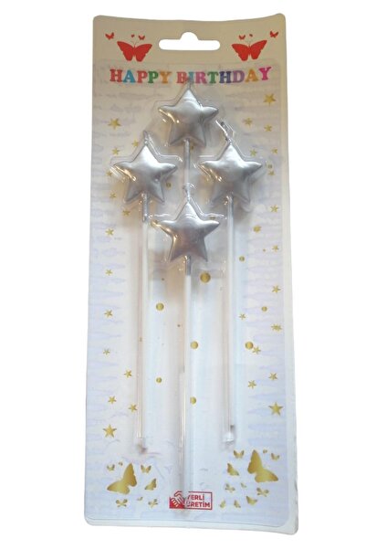 Happyland 4lü Paket Pasta Üstü Uzun 15cm Mum