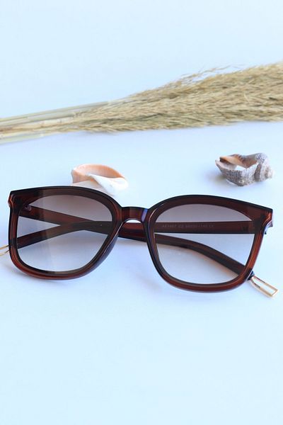 LOOKUP Unisex Sunglasses Uv400 Protection New Model Coffee Handle Rectangular Square Frame Vintage Style