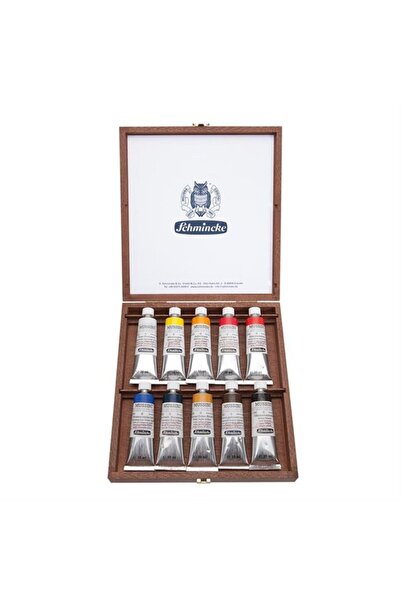 Schmincke Mussini Ahşap Kutu Yağlı Boya Seti 10x35ml N:70010