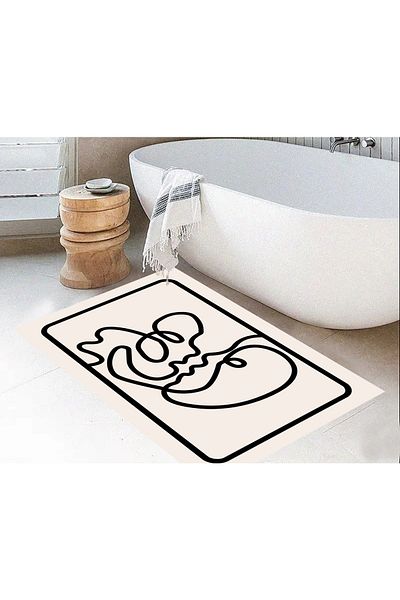 eco concept Bathroom Mat Non-Slip Base Kiss Patterned Bath Mat Decorative Mat, 60x100 Cm
