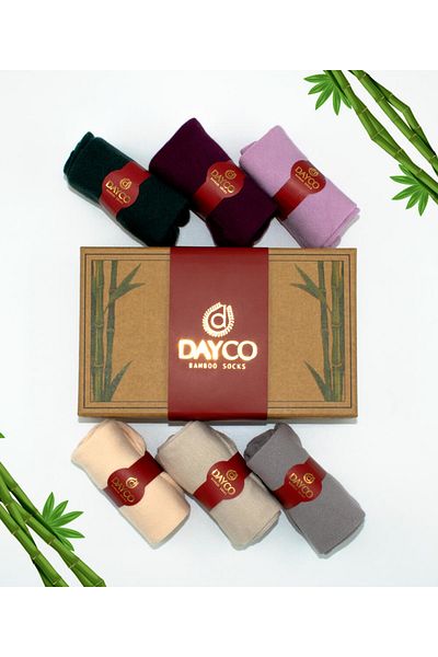 DAYCO Безшевни дамски бамбукови чорапи, асортимент от 6 части