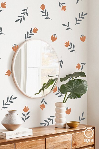 ANGARYA Modern Stil, Dekoratif Bohem Çiçekler, Ev Dekorasyonu Şeffaf Duvar St...