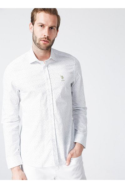 U.S. Polo Assn. Πουκάμισο Ανδρικό πουκάμισο με πράσινο σχέδιο