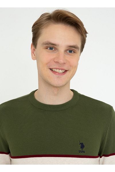 U.S. Polo Assn. Ανδρικό πουλόβερ Crew Neck Green Prague