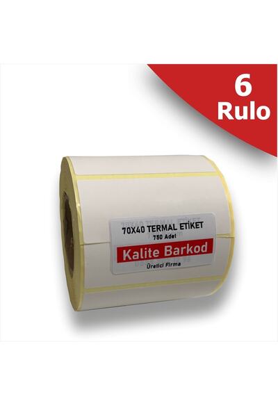 Kalite Barkod Etichetă termică 70x40 |   6 role de etichete cu coduri de bare