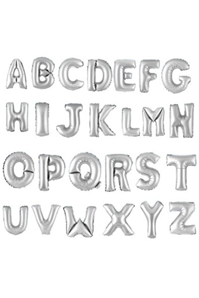 Happyland بالون حرف H مقاس 16 بوصة بالون فضي مقاس 40 سم