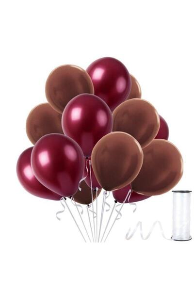 Happyland بالون بيرليسسينت معدني بني-بورجوندي 30 قطعة