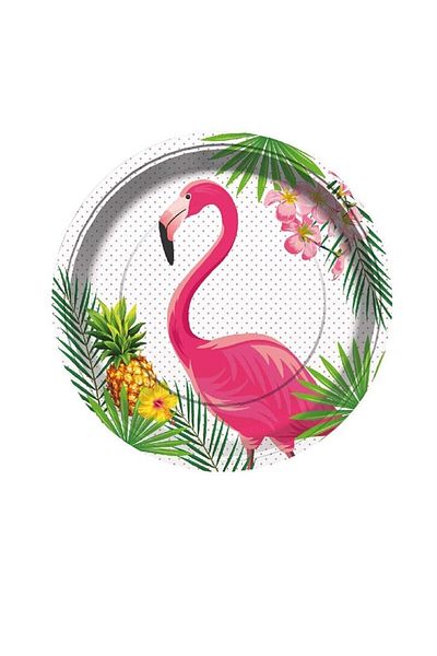 Happyland 2 Pack Flamingo Plate 23 cm 8pcs