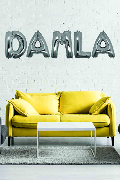 Happyland Birthday Drop Silver Letter Foil Balloon Set 40cm Name Balloon