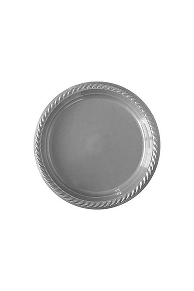 Happyland Silver Roll-up Party Plate 5 Pack of 25