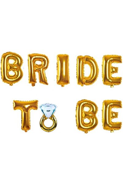 Happyland مجموعة بالونات من رقائق الفويل ذات حجر واحد من Bride To Be Gold