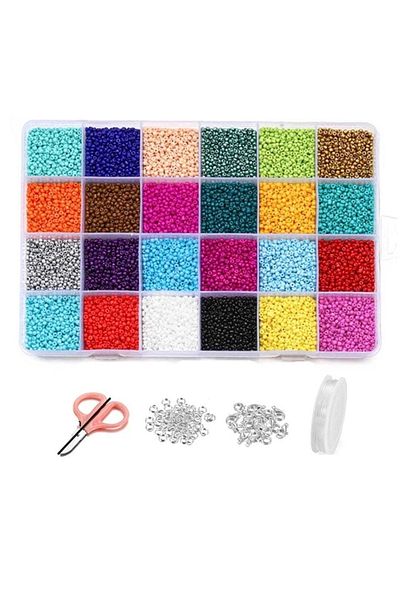 yiğit aksesuar Giant Sand Bead Set Jewelry Supplies in 24-Eye Box