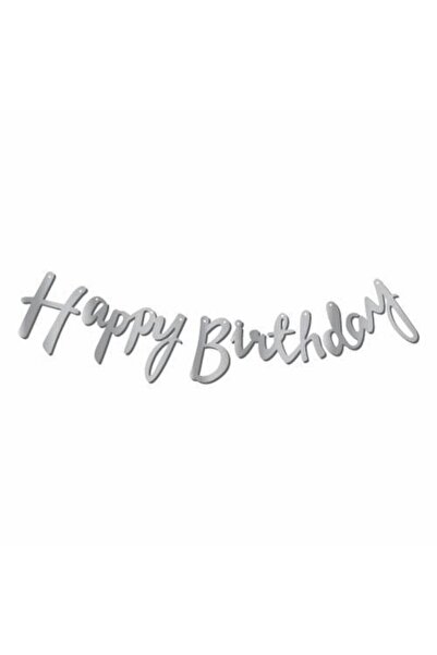 Patladı Gitti Happy Birthday Silver Banner