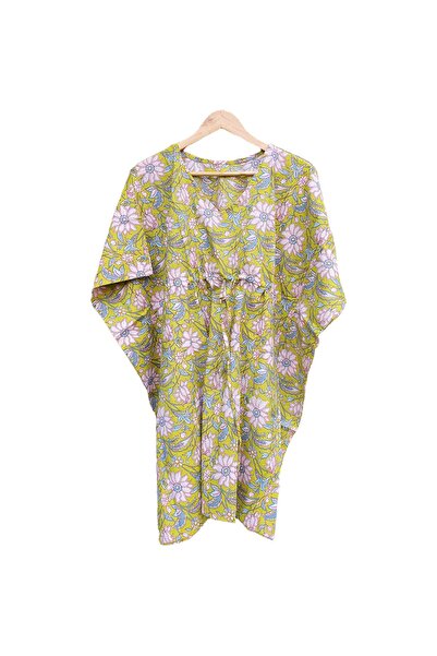 TURKINDIA Hardal Sarısı & Bebek Pembe Kaftan/ Elbise/ Pareo-kısa Boy- Standar...
