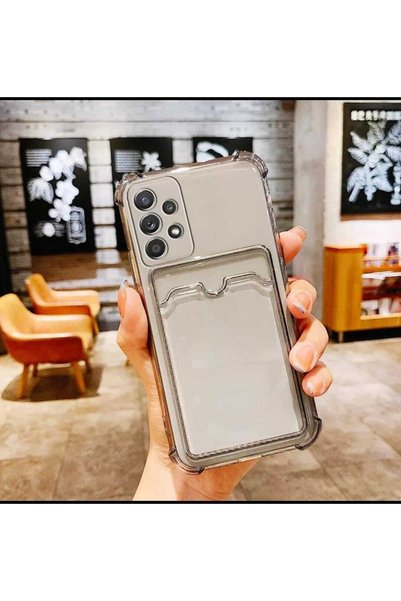 BilişimGo Technology Galaxy A52 Şeffaf Kartlıklı Köşe Korumalı Silikon Kılıf