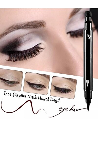 Genel Markalar Çiçek Desenli Kalın Uçlu Çift Taraflı Kalem Eyeliner