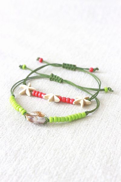 Roe takı aksesuar Women's Seashell Starfish 2-pack Anklets
