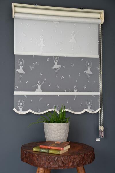 HLMSTOR Çift Mekanizmalı Tül Stor Perde Dacuz-213 Kırık Beyaz Renk Alüminyum ...