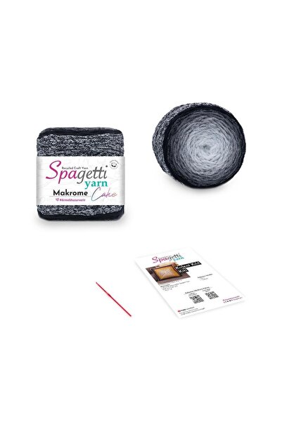 Spagettiyarn Throw Pillow Cover Kit (black Crystal)