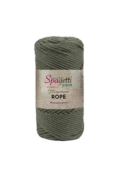 Spagettiyarn 2mm 250g Haki 3 Büküm Halat Makrome Ipi