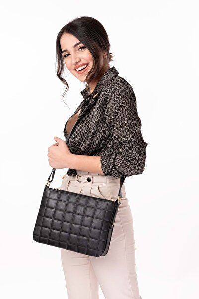 Gondol حقيبة نسائية يومية مبطنة أنيقة Ald.4550 - أسود