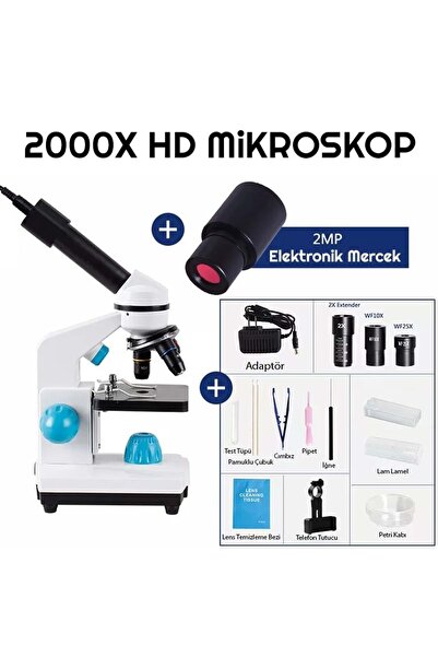 Triline 2000x Zoom Biyolojik Hd Dijital Monoküler Mikroskop Kiti