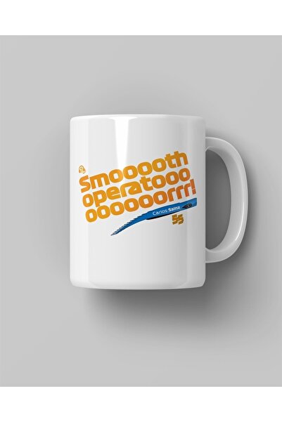 ZEPSTORE كوب قهوة أبيض مطبوع من كارلوس ساينز