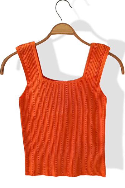 KYLE XM Women's Orange Thick Strap Mercerized Ribbed Body