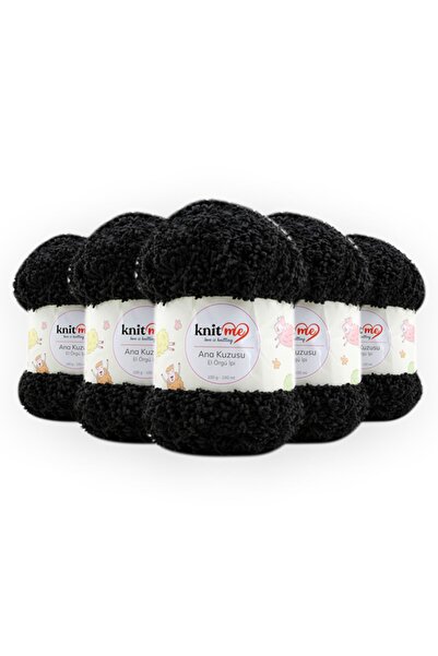 knitme Siyah Anakuzusu Ip El Örgü Bebek Ipi 5 Adet