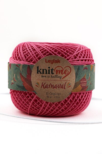 knitme Karnaval 50 Gr 5'li Paket Sağlam Tüylenmez Solmaz Polyestser El Örgü Ipi Taka Yarn (0027)