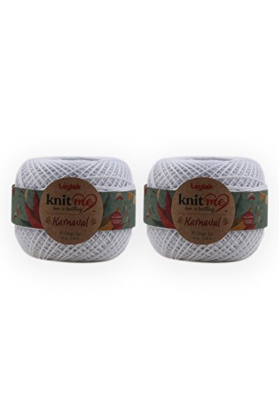 knitme Karnaval 50 Gr 5'li Paket Sağlam Tüylenmez Solmaz Polyestser El Örgü Ipi Taka Yarn (kar Beyaz)