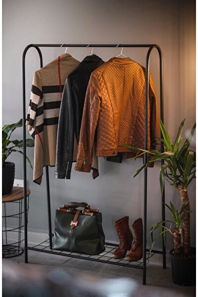 Uyan Ev Ürünleri Metal Ayaklı Raflı Dekoratif Askılık Portatif Kolay Kurulum Ev Dekoru Metal Askı