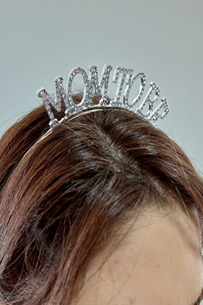 Parti dolabı 1 Adet Gümüş Mom To Be Taşlı Metal Taç Baby Shower Işıltılı Parti Taçı