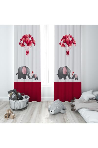 MODA Зовсім інша дитяча кімната Милий слоник і сердечка Фон завіса Bmfp-030