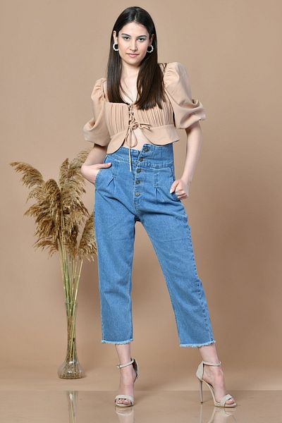 Moda1001 Γυναικείο Shirred Bustier Mink