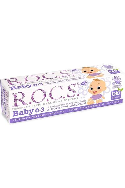 R.O.C.S. معجون أسنان للأطفال بعمر 0-3 سنوات بخلاصة الزيزفون 35 مل (rcs101)