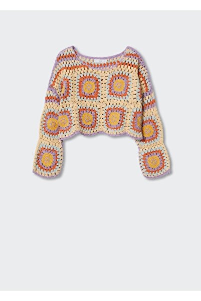 MANGO Woman Kadın Pamuklu Kroşe Kazak