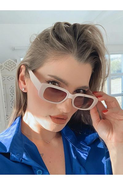 Goldmine Vintage Chunky Sunglasses Unisex Cream