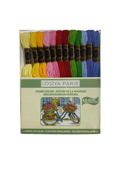 LOSİYA PARİS Muline Etamine Cotton Embroidery Thread Set of 12
