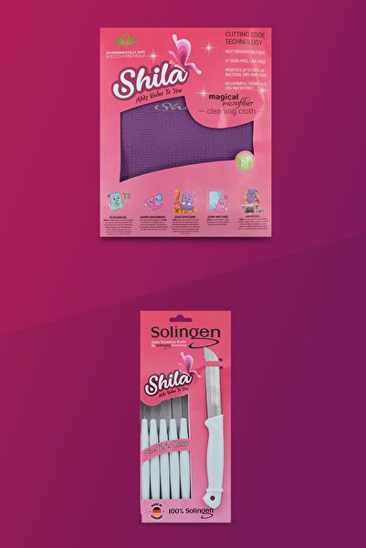 Shila 4'lü Mikrofiber Bez Ve 6'lı Solingen Beyaz Bıçak Seti