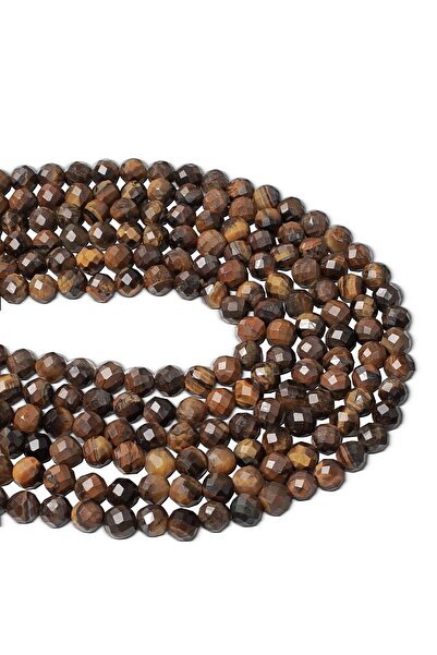 Dünya Doğal Taş Piatra ochi de tigru tăiată cu fațete de 6 mm